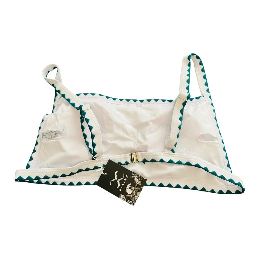 NEW BIKINX Floral Bikini Set‎ Size XL Square Neck Green Yellow Thong Swimsuit - Picture 4 of 8